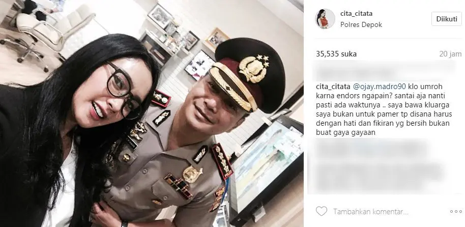 Cita Citata geram pada netizen yang membandingkan dirinya dengan Ayu Ting Ting [foto: instagram]