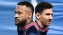Duet Neymar dan Messi merupakan malapetaka bagi tim lawan. Pemahaman mereka di sepertiga akhir lapangan menjadi kisah sukses Barcelona meraih treble winner pada 2009. Terhitung, ada 20 gol Neymar yang bermula dari umpan Lionel Messi, dan catatan itu masih bisa bertambah. (AFP/Franck Fife)