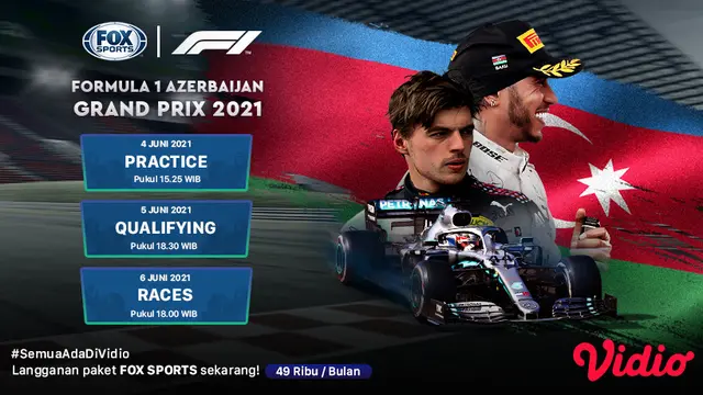Jadwal Formula 1 Azerbaijan GP 2021 Live Streaming di FOX Sports