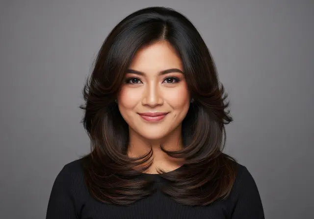 Long Layered Top/Potongan Rambut Diamond Face (Sumber: gemini.com)