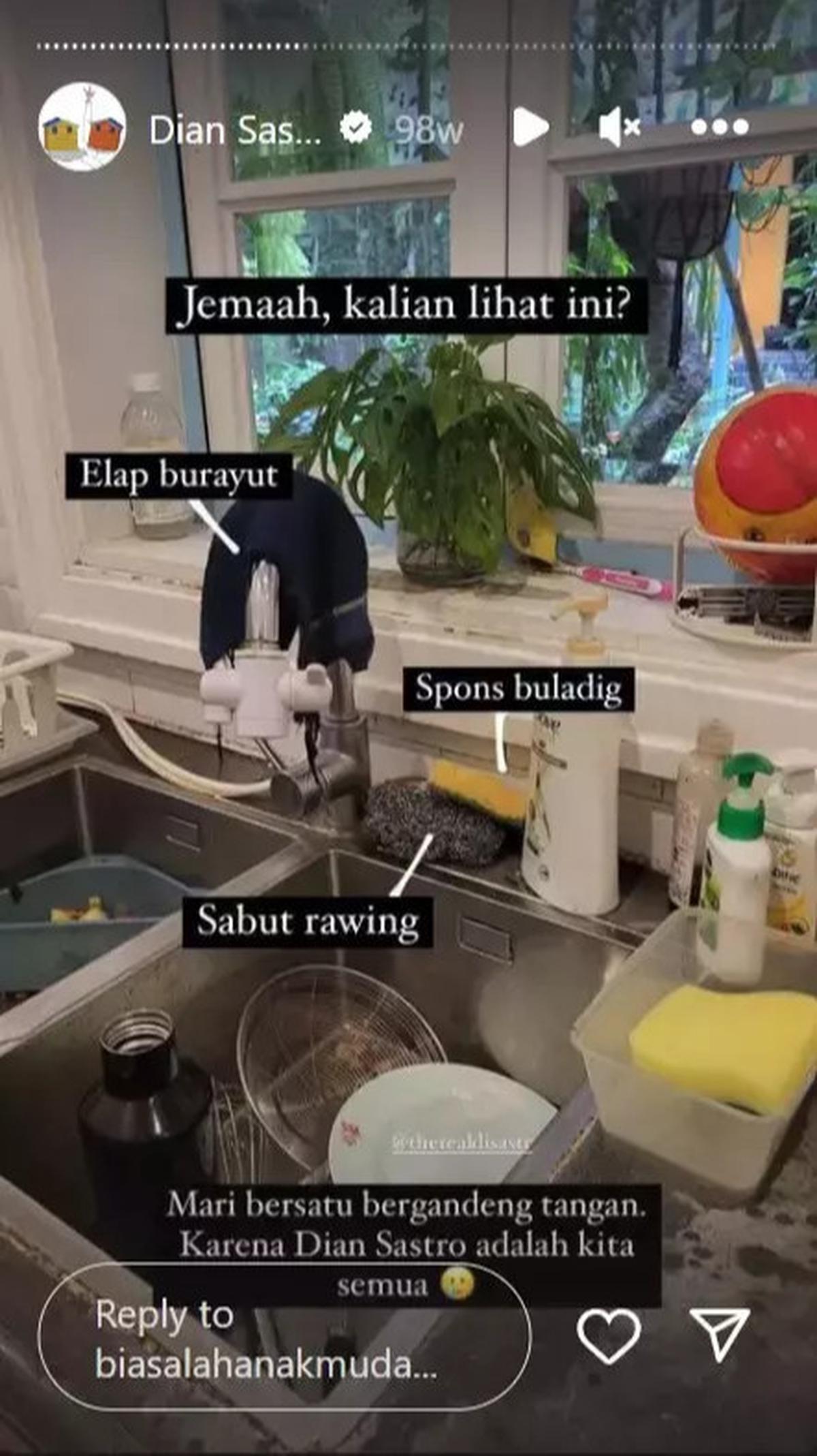 5 Potret Dapur Estetik Dian Sastro, Area Cuci Piring Bikin Deg-degan & Meja Makan dengan Vitamin D Langsung dari Tuhan