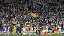 Pemain Jerman merayakan kemenangan atas Skotlandia setelah laga pembuka Grup A Euro 2024 di Allianz Arena, Munchen, Jerman, Sabtu (15/06/2024) WIB. (AP Photo/Ariel Schalit)