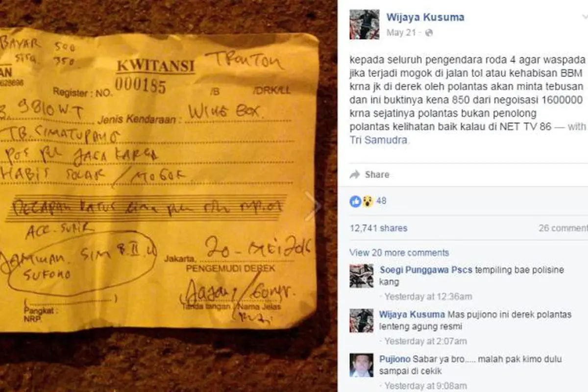 Polisi Nakal di Jalan TOL, Pengendara Mogok Diminta Rp 850 Ribu!