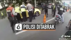 Pengendara mobil nekat kabur saat diberhentikan di pos penyekatan Klaten. Ia tancap gas dan menabrak seorang polisi hingga terpental.