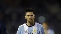 Lionel Messi kembali jadi tumpuan Timnas Argentina pada laga melawan Bolivia di Estadio Hernando Siles, La Paz, Rabu (29/3/2017) dinihari WIB. (AP Photo/Victor R. Caivano)