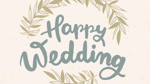 Ilustrasi selamat atas pernikahan, happy wedding