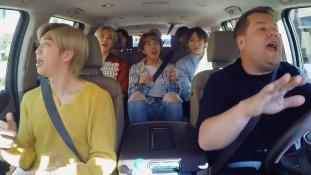 BTS dan James Corden dalam Carpool Karaoke (YouTube/  The Late Late Show with James Corden)