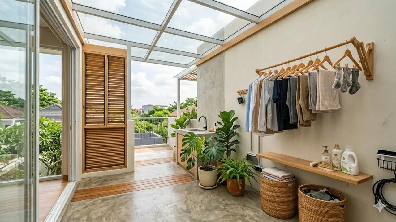 Desain Ruang Jemur dengan Ventilasi Silang