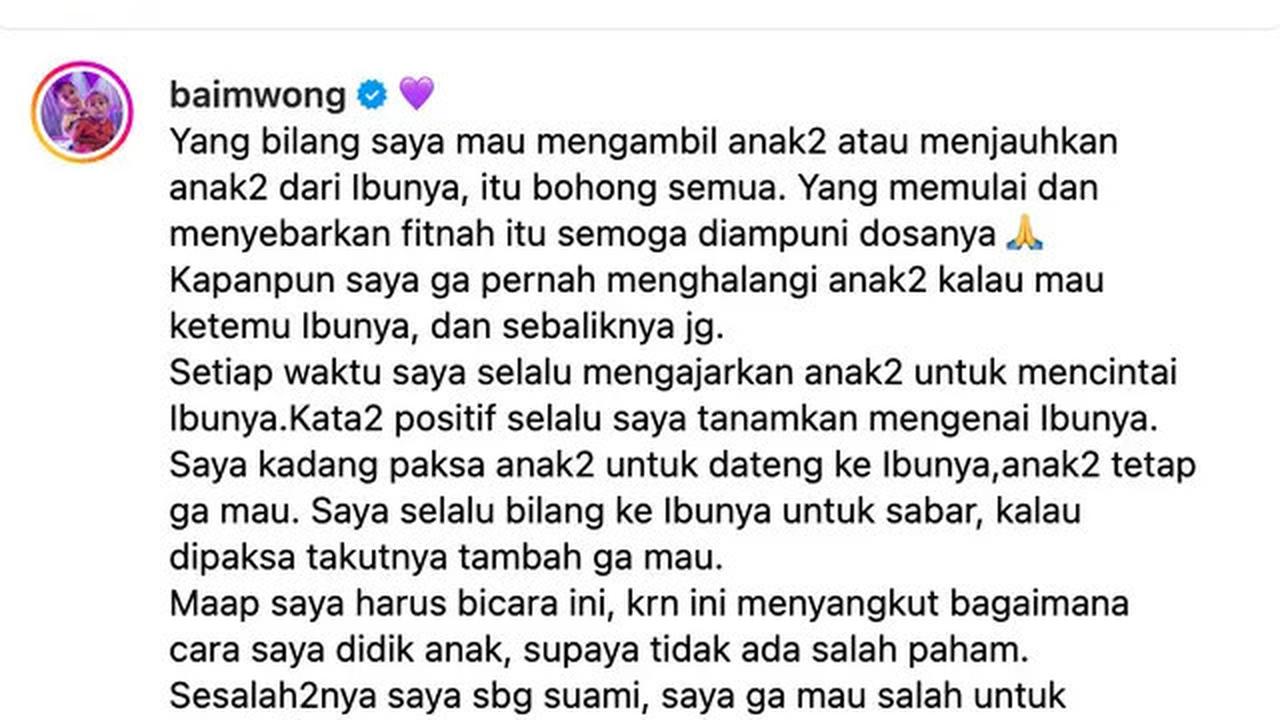 Baim Wong Klarifikasi Tudingan Sengaja Jauhkan Anak-Anak dari Paula Verhoeven: Itu Bohong Semua!