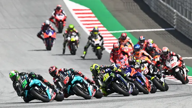 Franco Morbidelli, Fabio Quartararo, dan Valentino Rossi