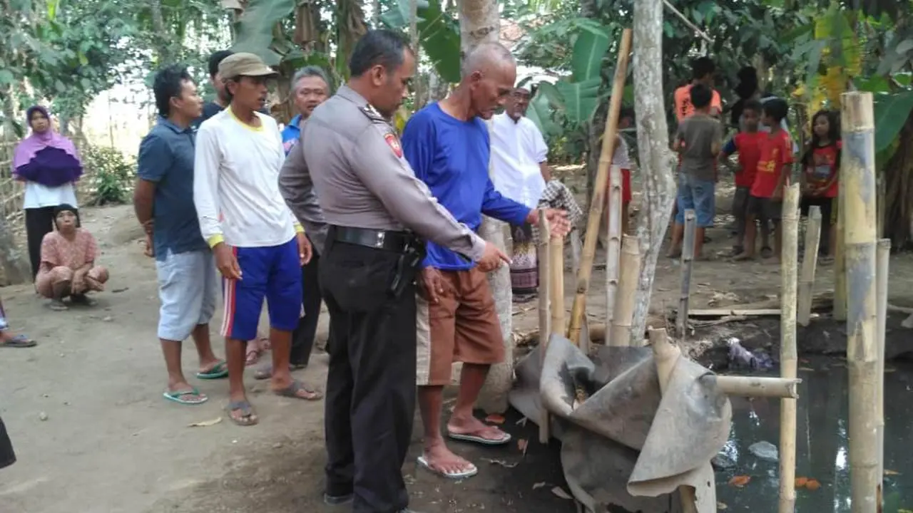 Comberan atau kubangan tempat pembuangan limbah rumah tangga yang menyebabkan balita tewas di Kebumen. (Foto: Liputan6.com/Humas Polres Kebumen/Muhamad Ridlo)