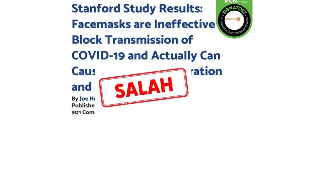 Cek Fakta studi Stanford University soal masker