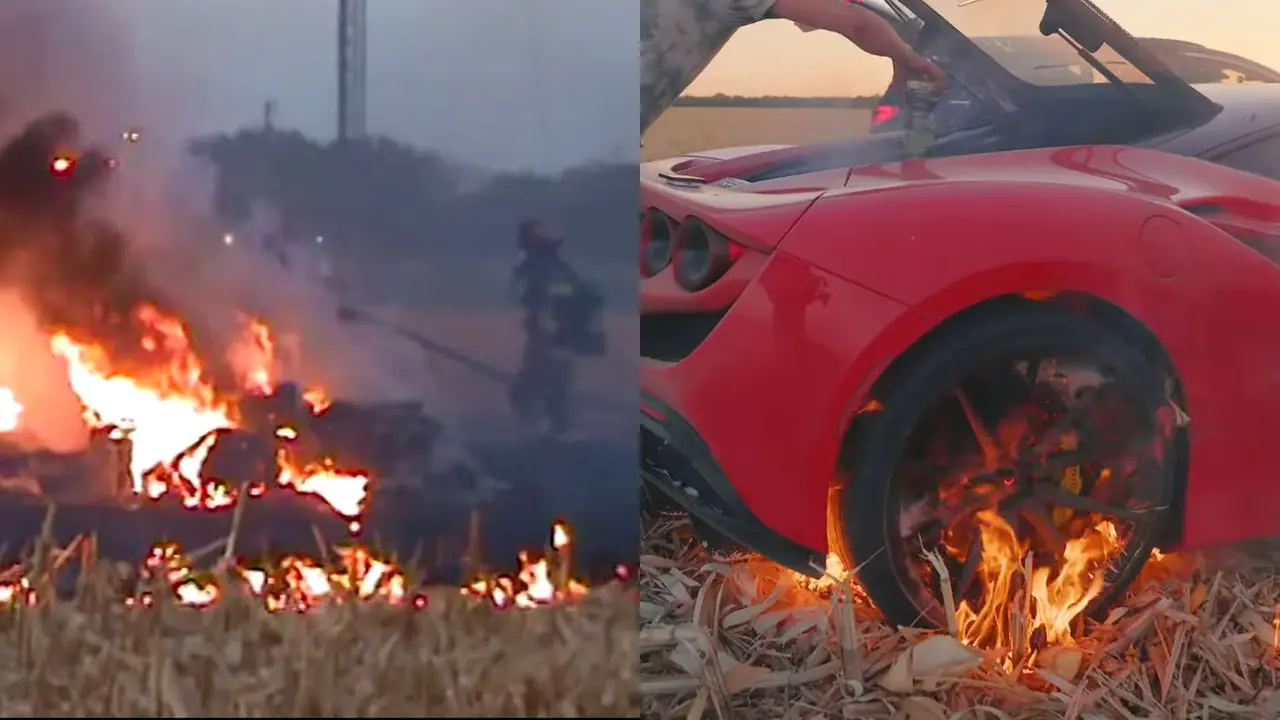 Ferrari F8 Terbakar