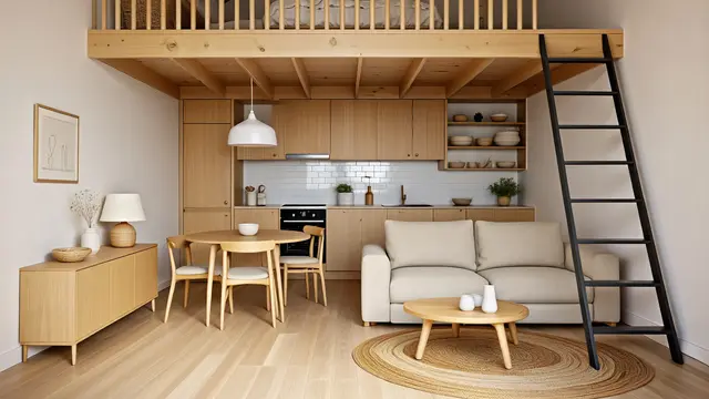 Inspirasi Rumah 4×3 Minimalis Mezzanine Hemat Biaya di 2025/Ilustrasi gambar AI