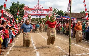 Ragam Lomba Kemerdekaan 17 Agustus 1945 HUT RI Ke-81 Ibu-Ibu Yang Penuh Gelak Tawa