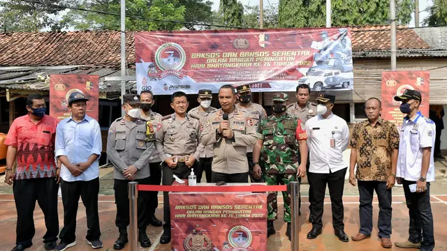 Memperingati hari Bhayangkara ke-76, Mabes Polri menggelar kegiatan bakti sosial dan bantuan sosial kepada masyarakat yang membutuhkan (Istimewa)