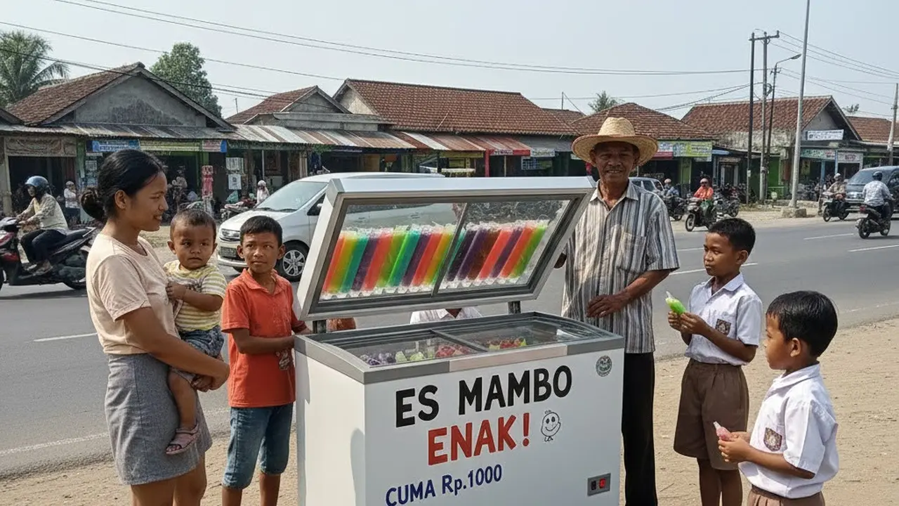 Jualan es mambo di pinggir jalan