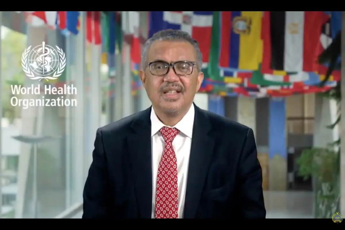Direktur Jenderal WHO, Tedros Adhanom Ghebreyesus dalam sambutan pembukaan di acara Bali Democracy Forum secara virtual pada Kamis (10/12/2020).
