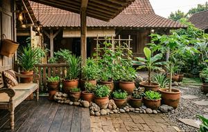 Mini Food Forest di Teras Rumah Kampung (Foto: Gemini AI)