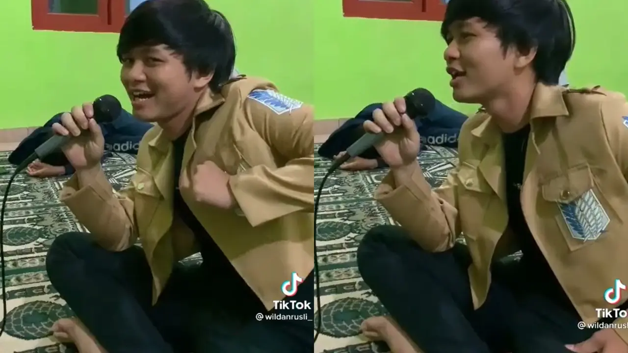 Video viral pemuda bangunkan sahur ala pencinta anime "Attack on Titan".