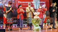Menteri Pariwisata dan Ekonomi Kreatif/Kepala Badan Pariwisata dan Ekonomi Kreatif, (Menparekraf) Sandiaga Salahuddin Uno menghadiri Pesta Kesenian Bali ke-43 di Denpasar (Liputan6.com / Dewi Divianta)