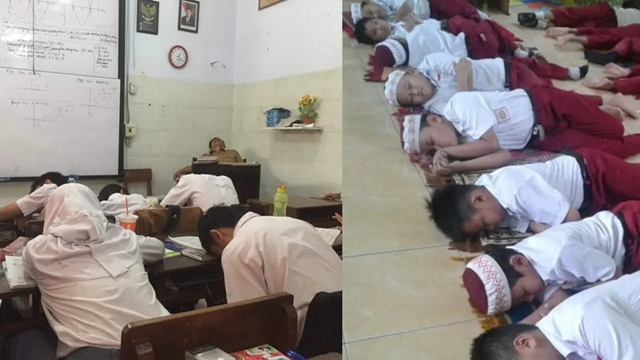 tidur di kelas (foto: brilio)