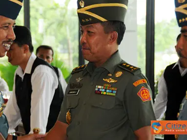 Citizen6, Cilangkap: Acara pelaporan kenaikan pangkat tersebut, dihadiri oleh para pejabat petinggi TNI. (Pengirim: Badarudin Bakri)