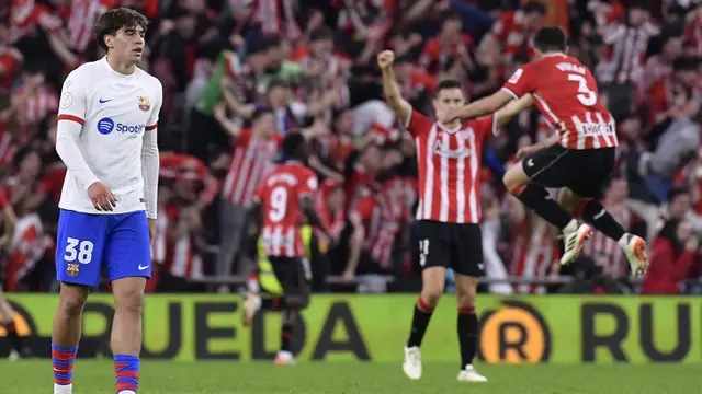 Foto: Momen Pemain Athletic Bilbao Menari-Nari Diatas Kesedihan Barcelona
