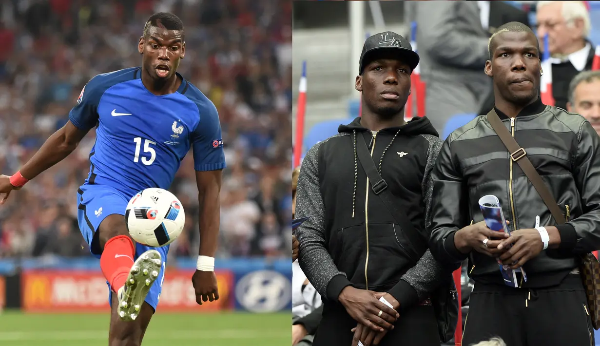 Gelandang muda Juventus, Paul Pogba ternyata mempunya saudara yang sama menekuni bidang Sepakbola, Ia memiliki dua saudara yaitu Mathias dan Florentin memilih membela, Republik Guinea dan Pogba membela Prancis. (BERTRAND LANGLOIS/ FRANCK FIFE/AFP)