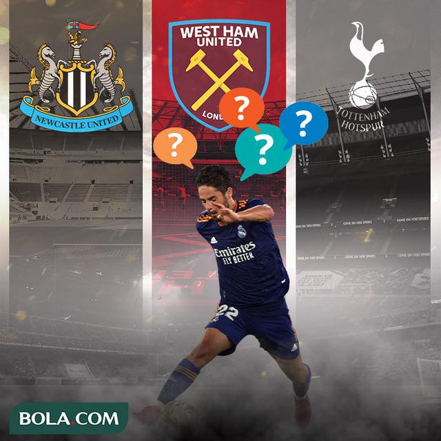 Ilustrasi - Isco, Newcastle United, West Ham United, Tottenham Hotspur