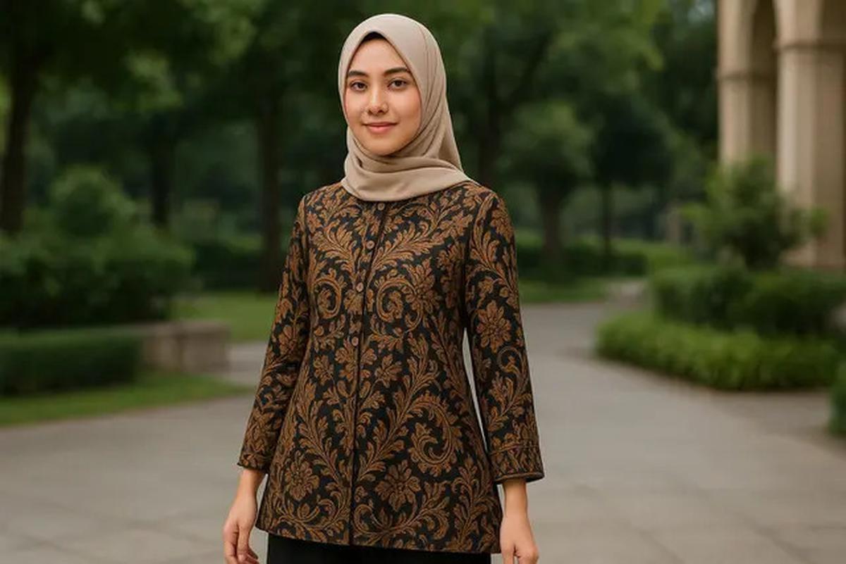 Cara Memadukan Tunik Batik Belah Panjang dengan Hijab Kekinian, Inspirasi Tren Masa Kini