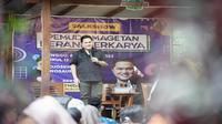 Milenial Magetan saat menggelar acara deklarasi dukungan kepada Erick Thohir maju Pilpres 2024. Foto (Istimewa)