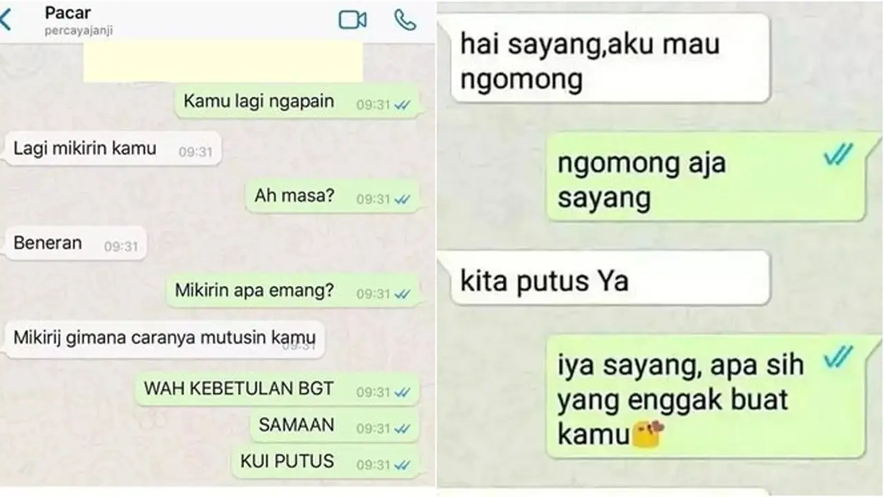 10 Chat Netizen Minta Putus dengan Pacar Ini Penuh Drama