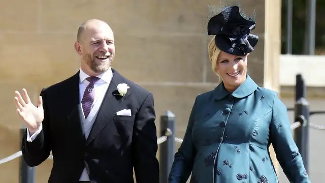 Mike dan Zara Tindall saat menghadiri pernikahan Pangeran Harry dan Meghan Markle. (Chris Jackson/pool photo via AP, file)