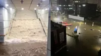 Banjir di Seoul, Korea Selatan pada 8 Agustus 2022. (Foto: Twitter/@i_melody_you/@cafetero7878)