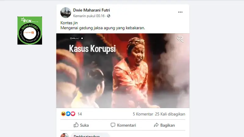 Penelusuran Klaim Video Kontes Jin terkait kebakaran gedung Kejaksaan Agung