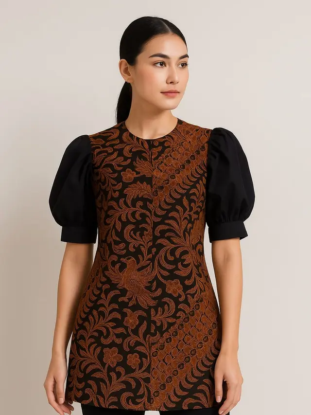 Model Batik Tunik Slimfit Wanita Terbaru