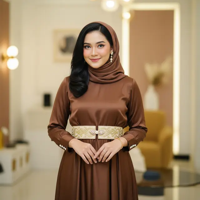 Gamis Batik Brokat Rich Rown (Image by Gemini AI)