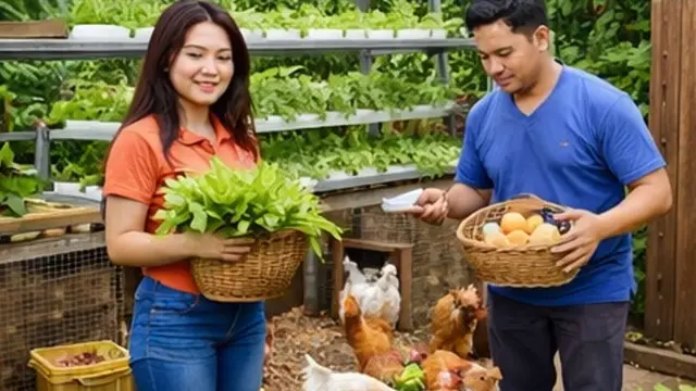 kebun ayam dan sayur hidroponik