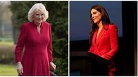 Permaisuri Camilla dan Kate Middleton disebut menyindir Meghan Markle dengan memakai busana merah di dua agenda Kerajaan Inggris yang berbeda. (dok Instagram @theroyalfamily @princeandprincessofwales)