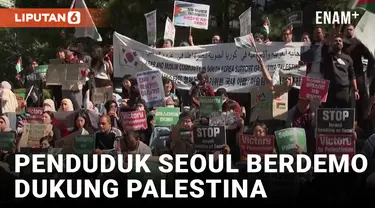 Massa Pro-Palestina di Seoul Korea Selatan Kecam Serangan Israel ke Gaza