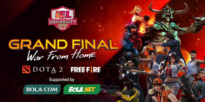 VIDEO: Saksikan Grand Final Free Fire dan Dota 2 IEL University Super Series 2020 Day 1