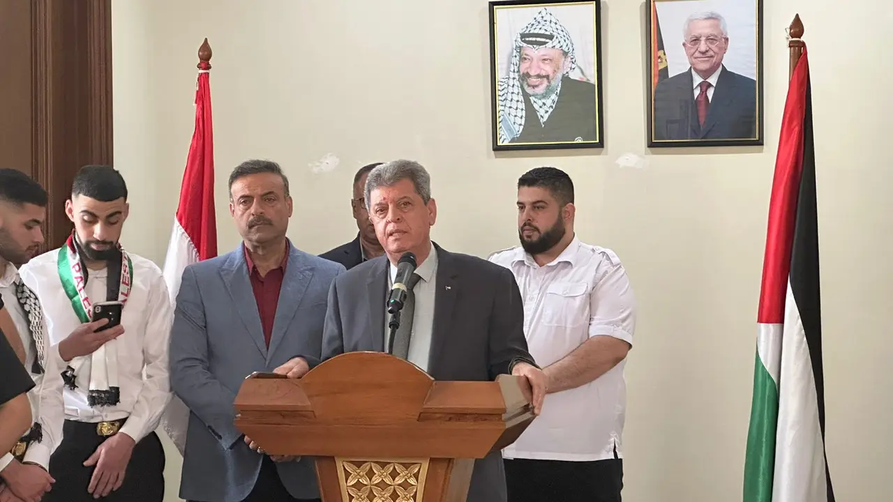 Duta Besar Palestina untuk Indonesia Zuhair Al-Shun dalam peringatan 76 tahun Al-Nakba di Kedutaan Besar Palestina, Jakarta, Rabu (15/5/2024). (Liputan6/Benedikta Miranti)