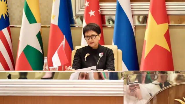 Menteri Luar Negeri (Menlu) RI Retno Marsudi di ASEAN-GCC Summit (KTT ASEAN-GCC). (Dok Kemlu RI)