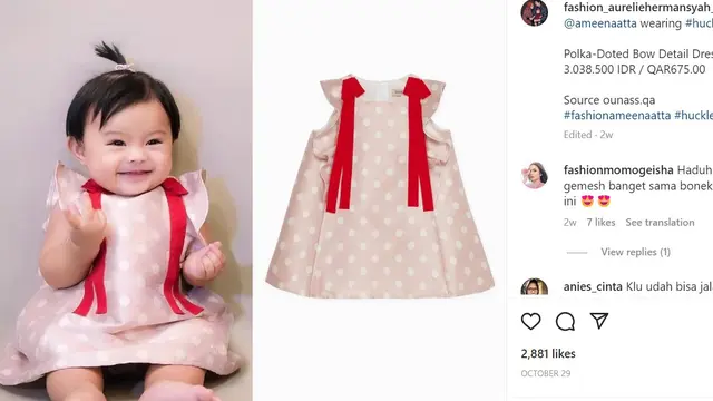 Ameena dan busana mahal (Instagram/@fashion_aureliehermansyah_atta)