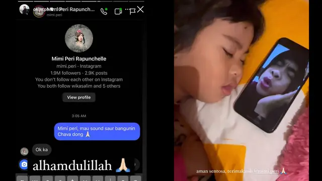 Momen Okin Minta Mimi Peri Bangunkan Chava untuk Sahur (Sumber: Instagram/okintph)