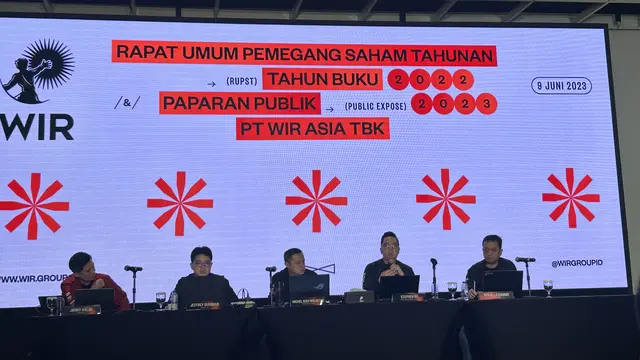 Rapat Umum Pemegang Saham Tahunan dan Paparan Publik PT WIR Asia Tbk di Jakarta, Jumat (9/6/2023).