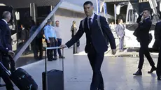 Cristiano Ronaldo dan pemain Timnas Portugal lainnya dijadwalkan hari ini, Jumat (18/11/2022) untuk bertolak ke Qatar untuk mengikuti turnamen Piala Dunia 2022. (AP Photo/Armando Franca)