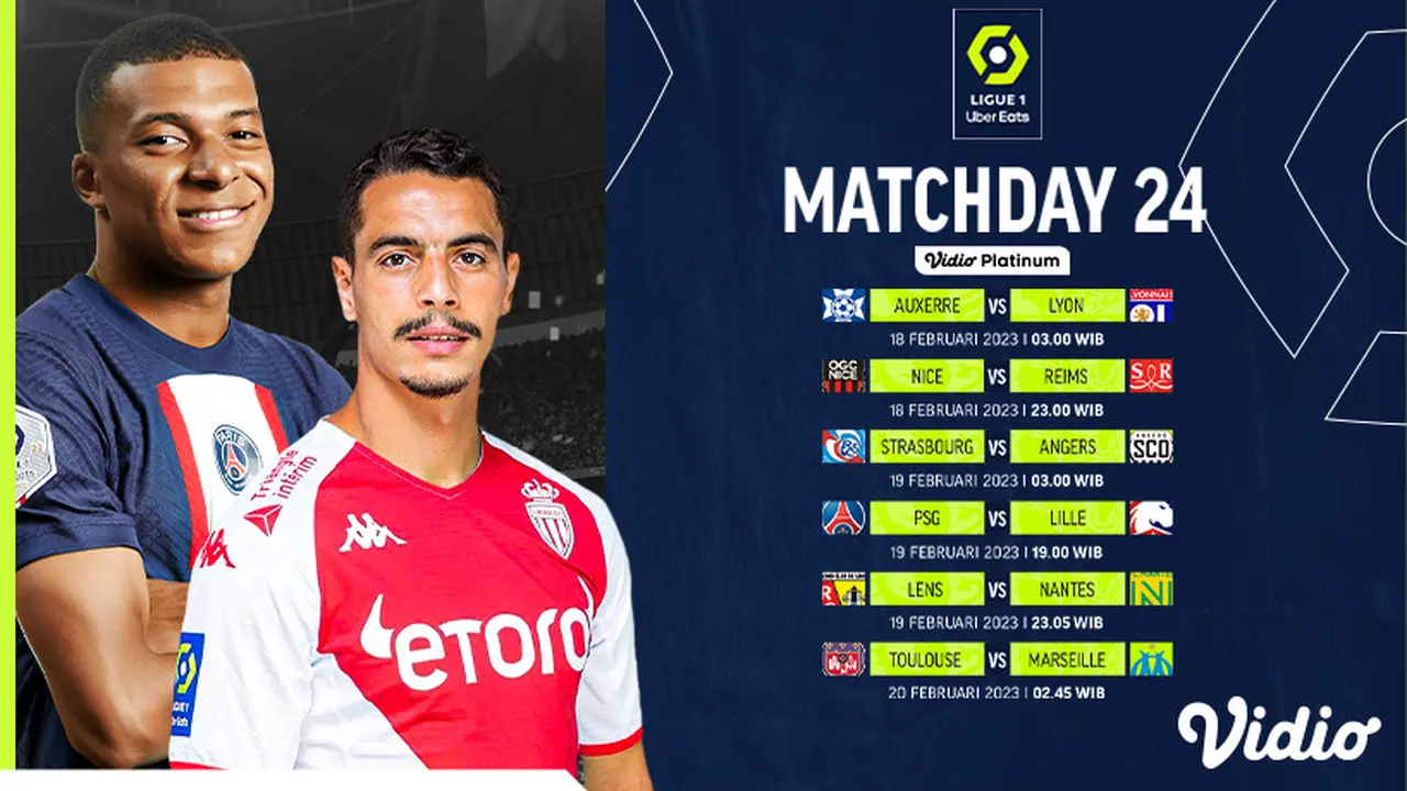 Akhir Pekan Ini Tonton Live Streaming Ligue 1 di Vidio : Auxerre Vs Lyon, PSG Vs Lille