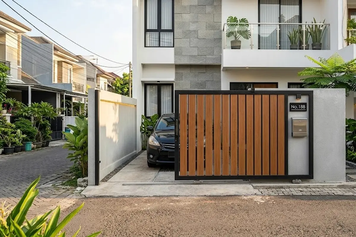 Model Pagar Geser Modern untuk Lahan Sempit (AI Generated)